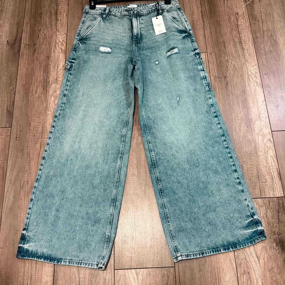 Forever 21 Blue Straight-Leg Jeans